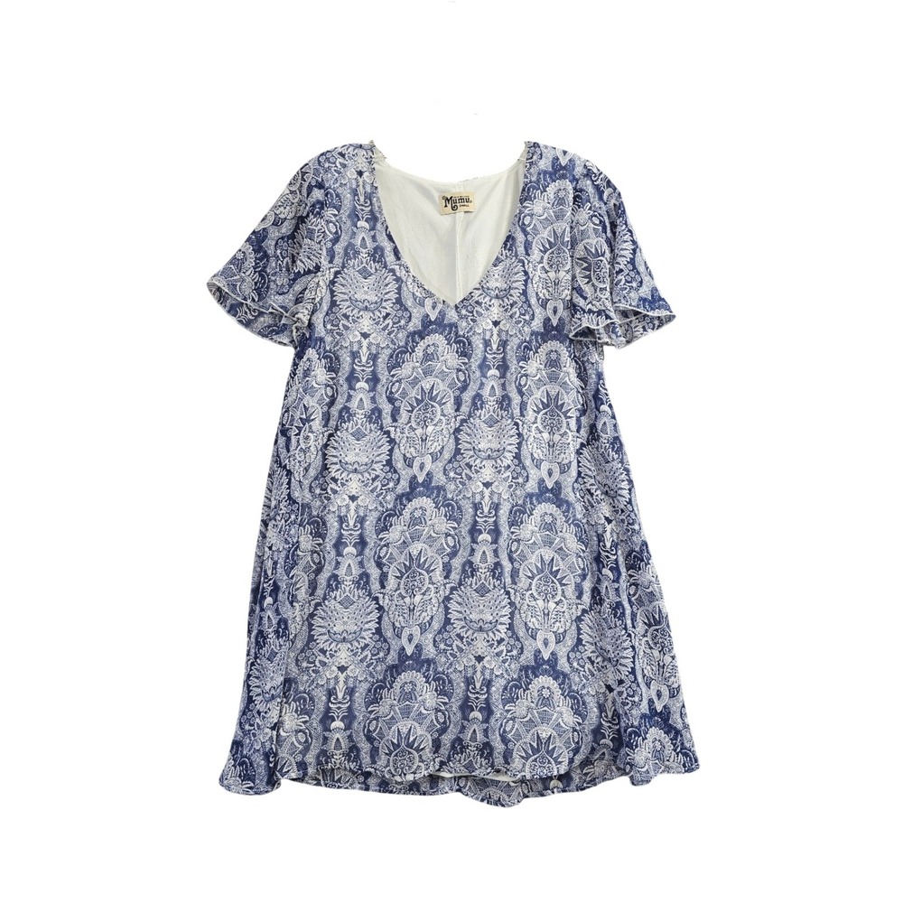 Show Me Your MuMu Blue and White Mini Dress